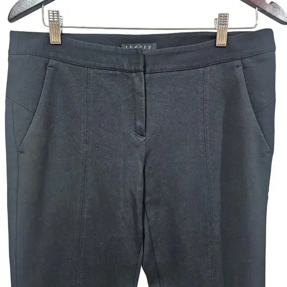 Theory Black Stretch Slim Trousers Size 8 - Picture 2 of 6